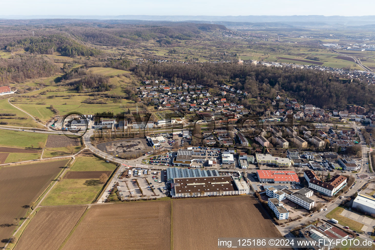 Daimlerstr industrial estate in Herrenberg in the state Baden-Wuerttemberg, Germany