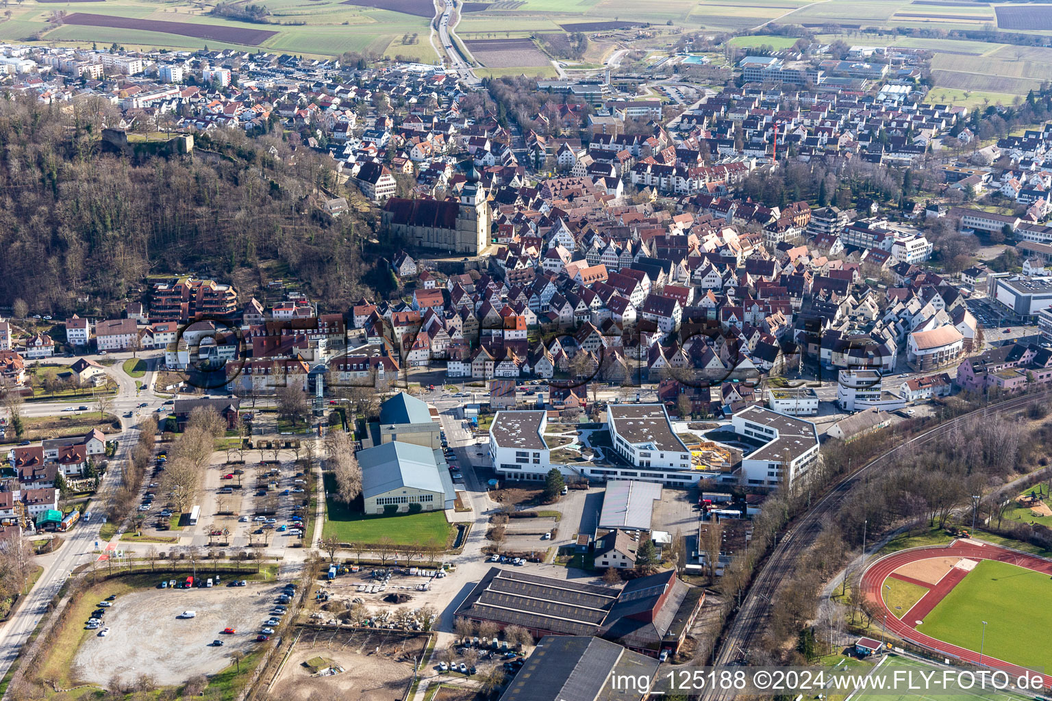 From the northwest in Herrenberg in the state Baden-Wuerttemberg, Germany