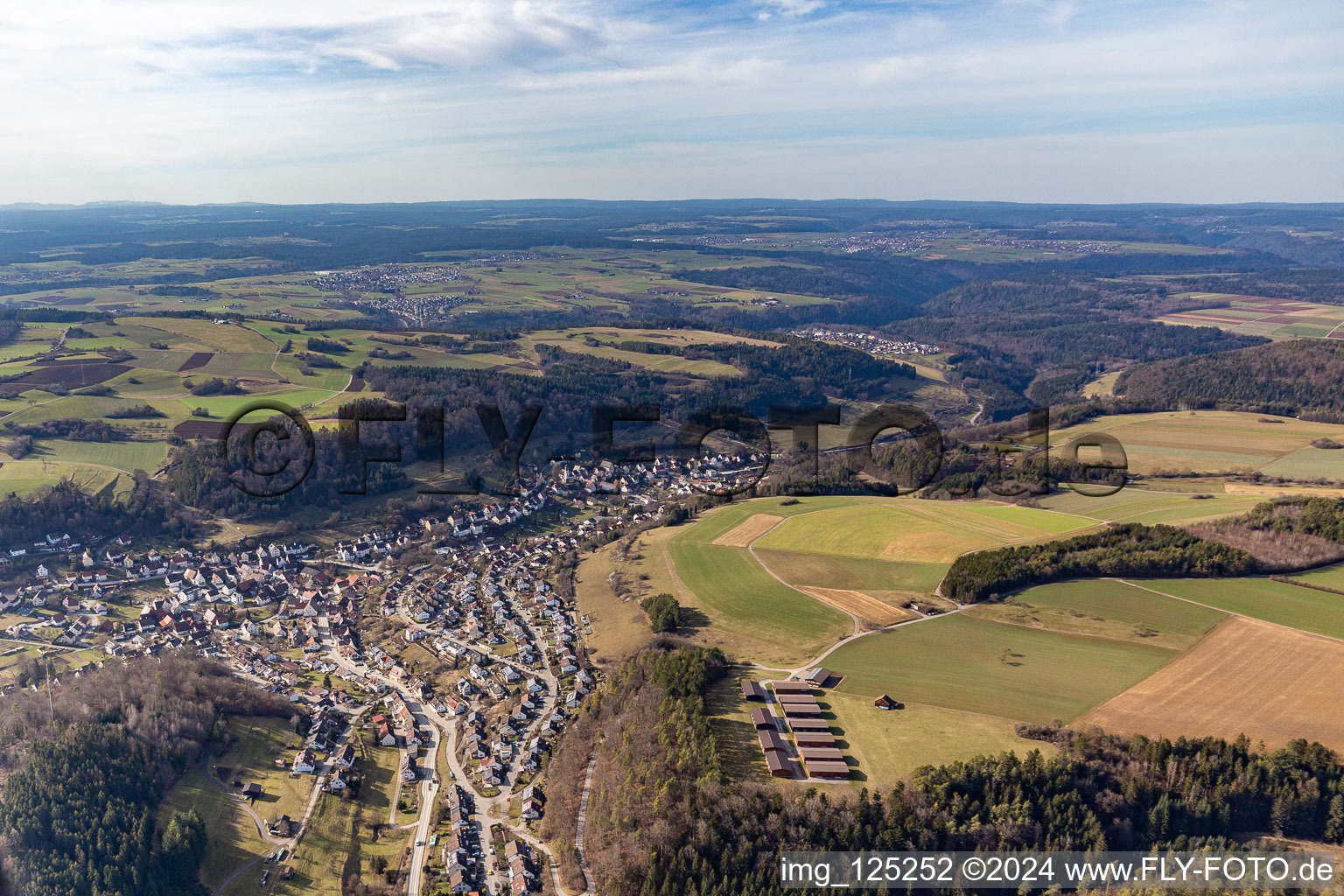 Aerial view of District Sulz am Eck in Wildberg in the state Baden-Wuerttemberg, Germany