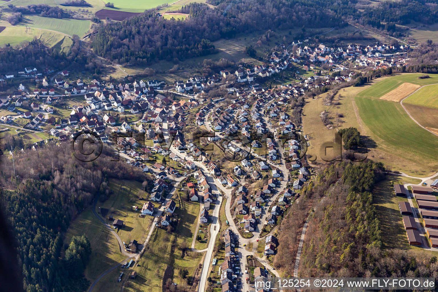 Aerial photograpy of District Sulz am Eck in Wildberg in the state Baden-Wuerttemberg, Germany