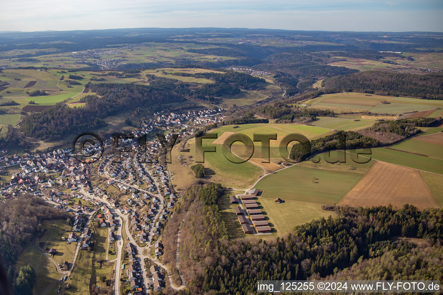 Oblique view of District Sulz am Eck in Wildberg in the state Baden-Wuerttemberg, Germany