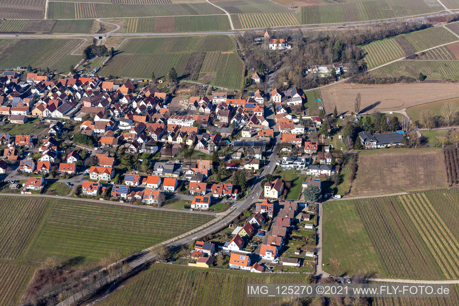 Drone image of District Wollmesheim in Landau in der Pfalz in the state Rhineland-Palatinate, Germany
