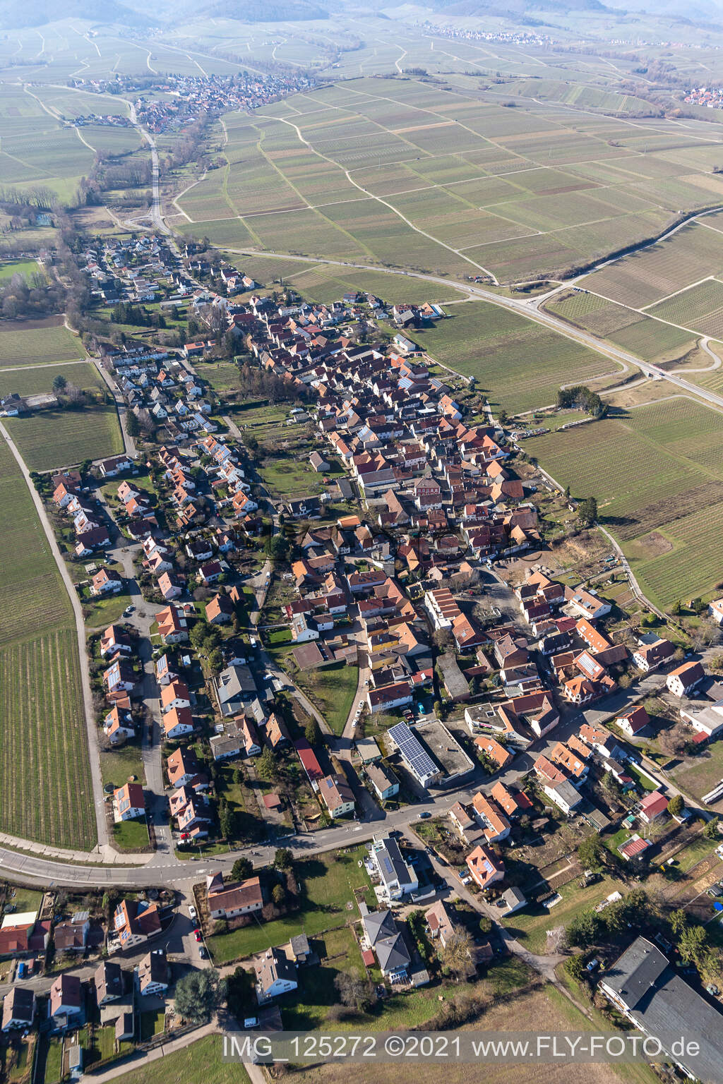 District Wollmesheim in Landau in der Pfalz in the state Rhineland-Palatinate, Germany from a drone