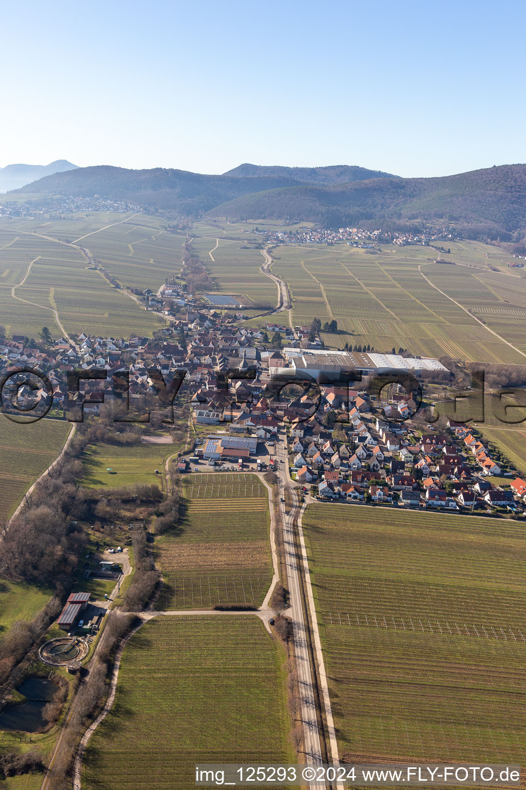 Böchingen in the state Rhineland-Palatinate, Germany viewn from the air