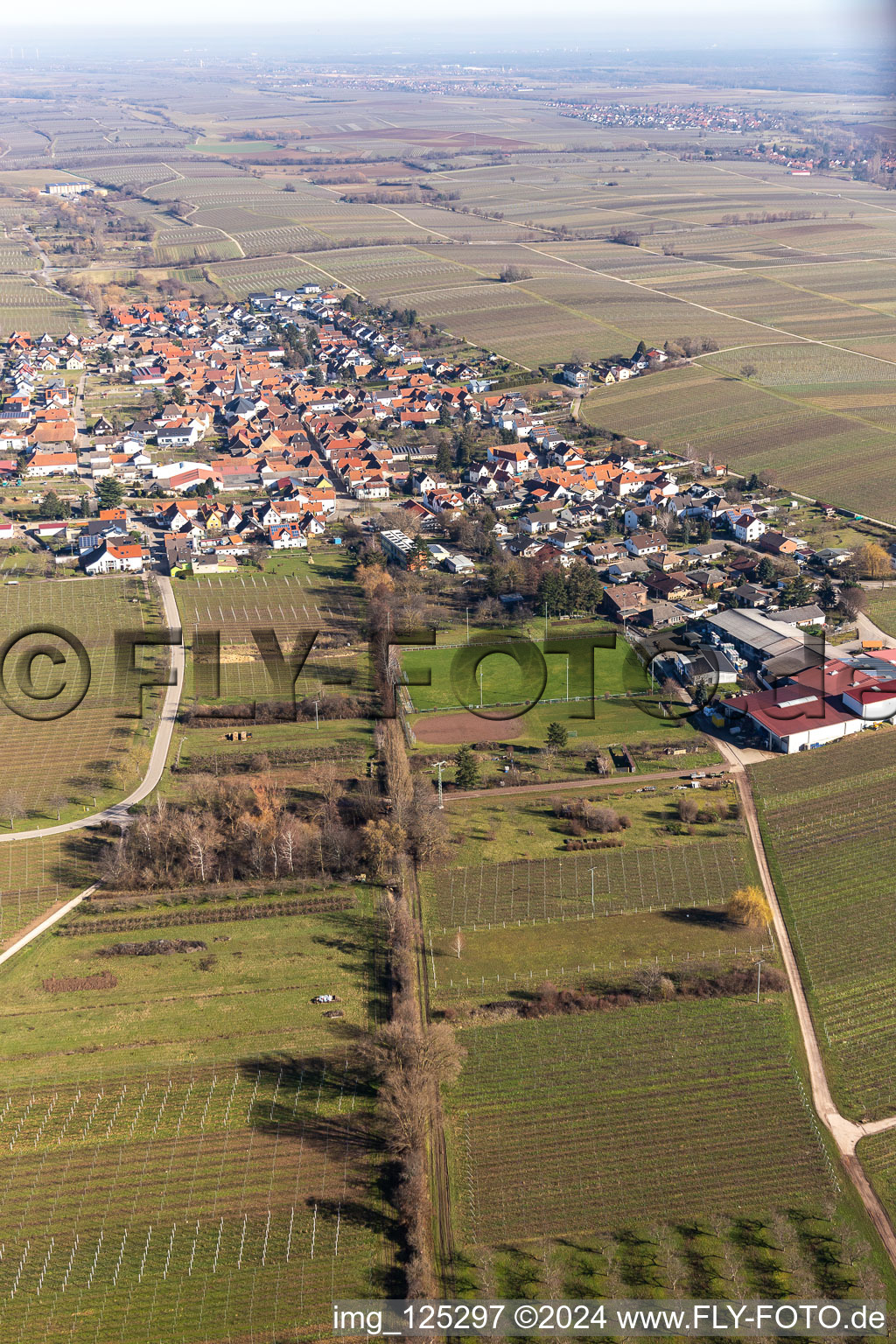 Roschbach in the state Rhineland-Palatinate, Germany seen from above