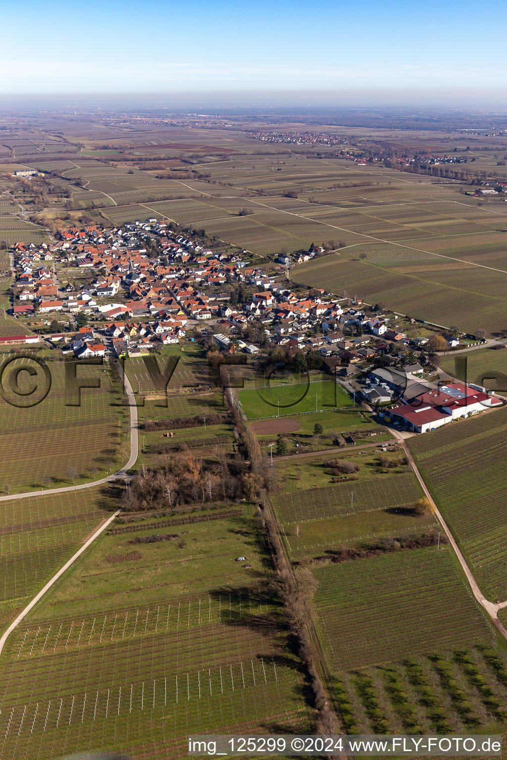 Roschbach in the state Rhineland-Palatinate, Germany from the plane