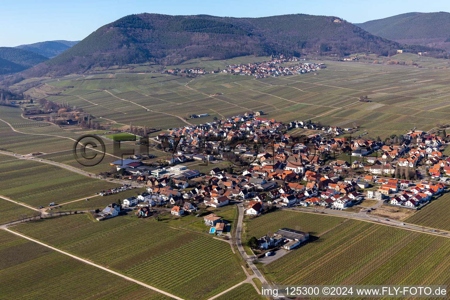 Hainfeld in the state Rhineland-Palatinate, Germany viewn from the air