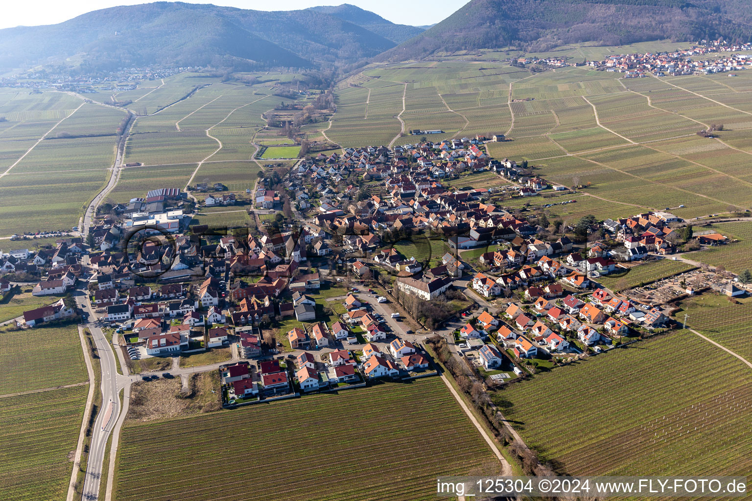 Hainfeld in the state Rhineland-Palatinate, Germany from the drone perspective