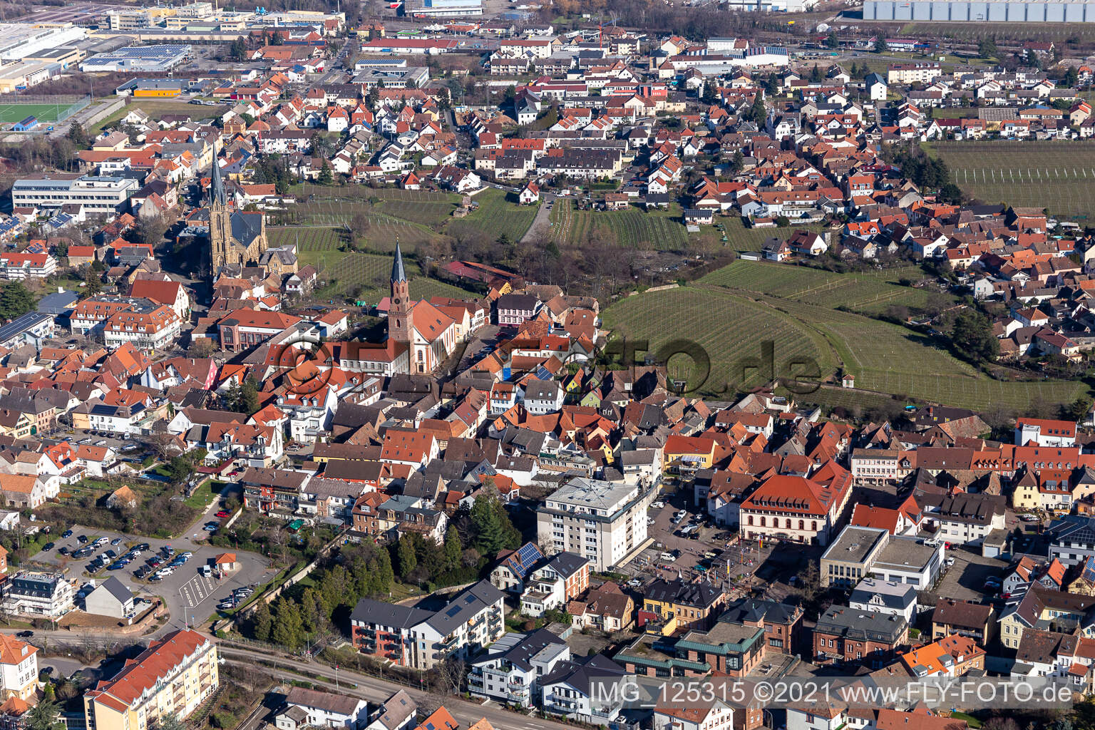 Ludwigsplatz in Edenkoben in the state Rhineland-Palatinate, Germany