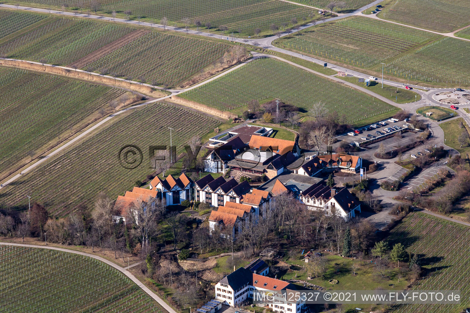 Aerial view of BG RCI in Maikammer in the state Rhineland-Palatinate, Germany