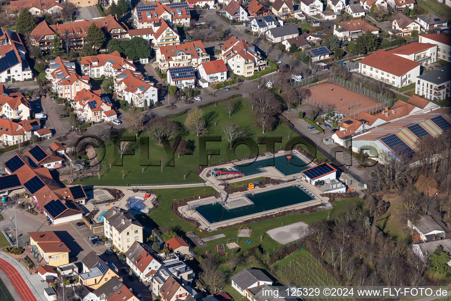 Kalmitbad outdoor pool in Maikammer in the state Rhineland-Palatinate, Germany