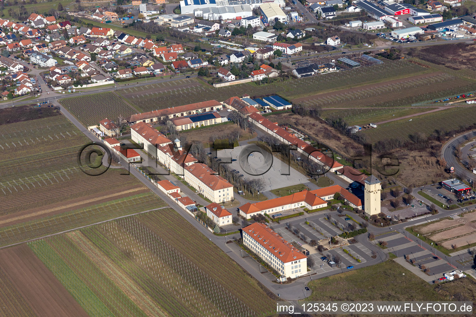 Bird's eye view of Le Quartier-Hornbach in Neustadt an der Weinstraße in the state Rhineland-Palatinate, Germany