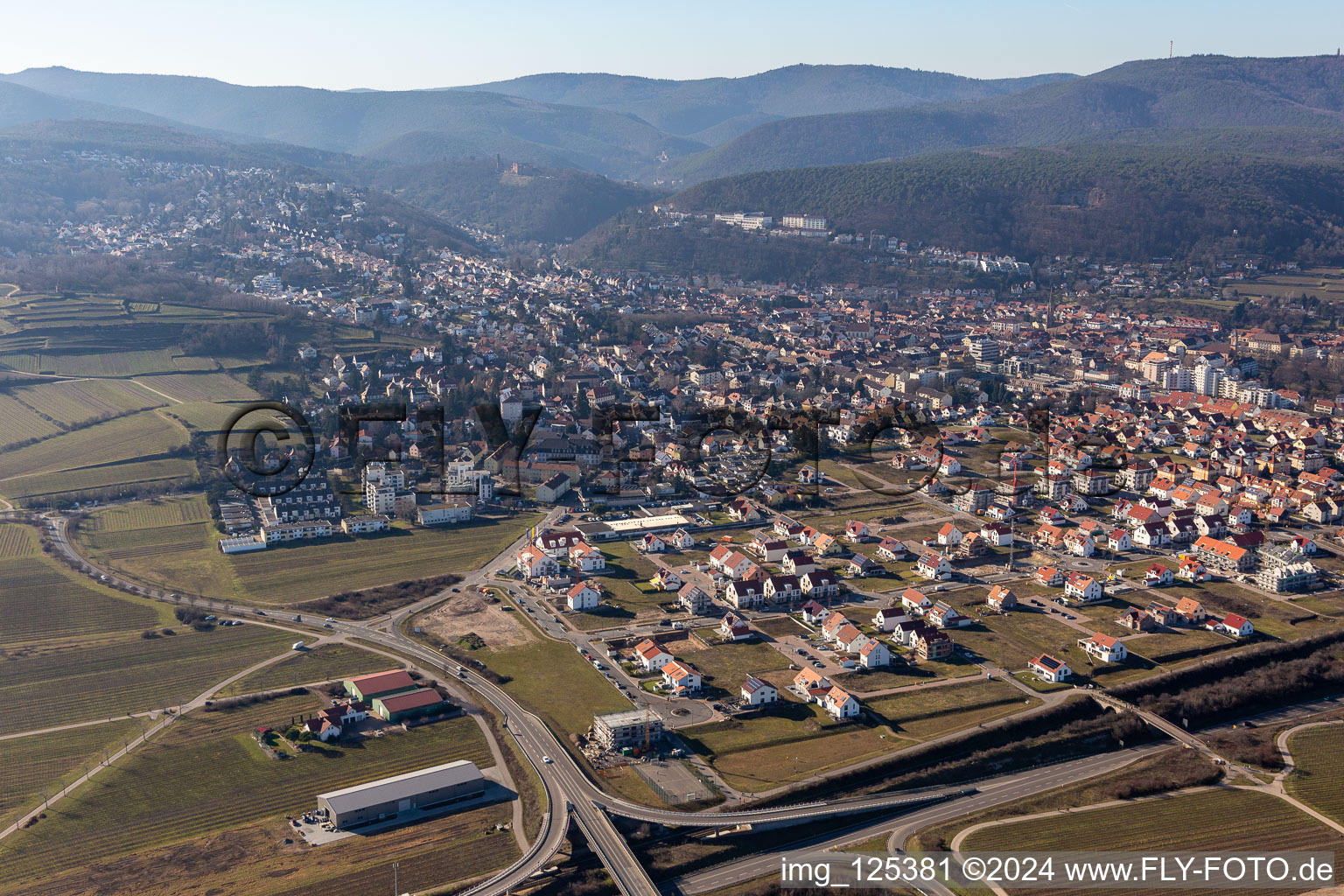 New development area Holunderring in Bad Dürkheim in the state Rhineland-Palatinate, Germany