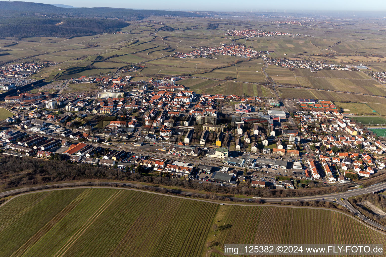 Mannheimer Street in the district Pfeffingen in Bad Dürkheim in the state Rhineland-Palatinate, Germany