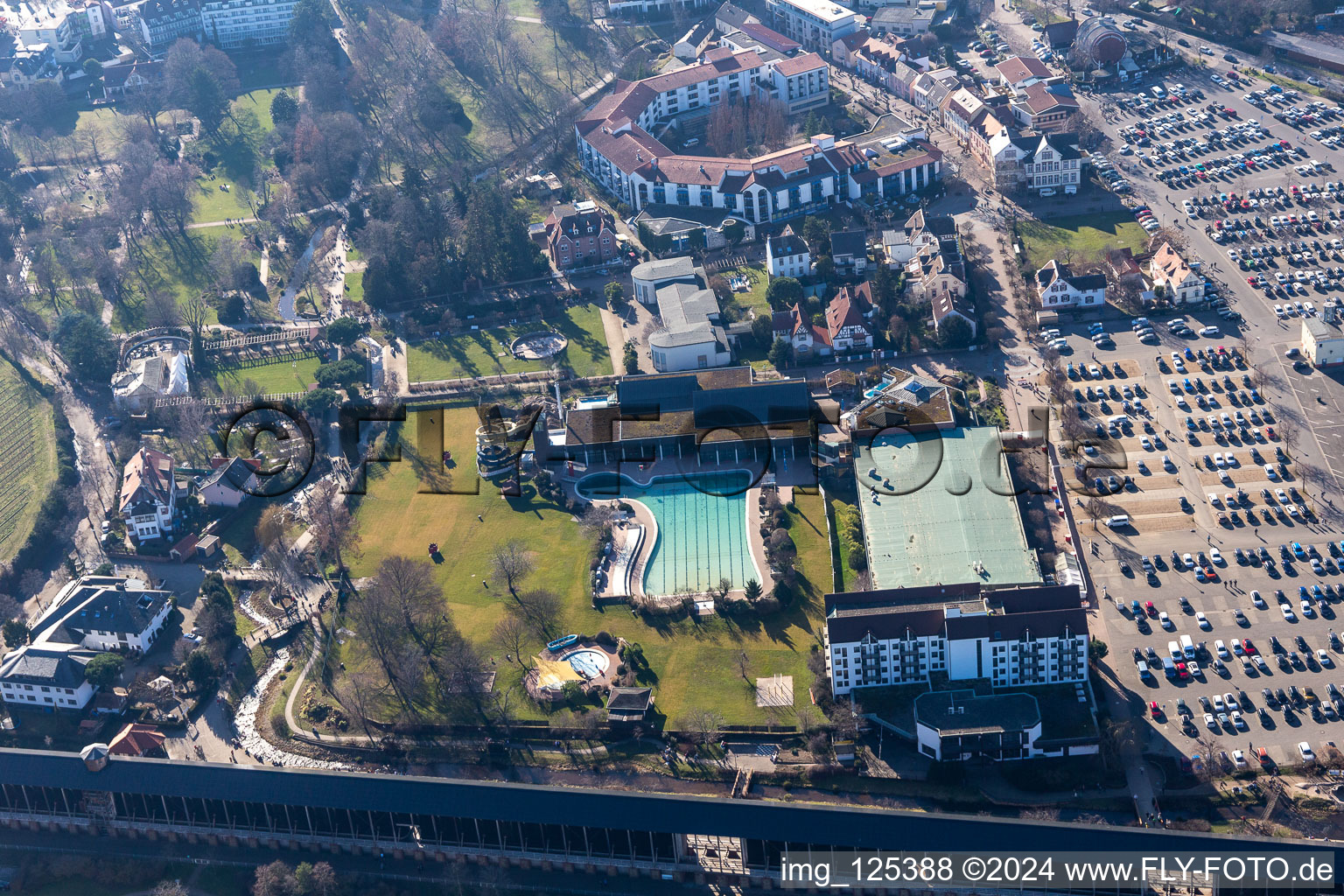 Graduation building, Salinarium leisure pool in Bad Dürkheim in the state Rhineland-Palatinate, Germany