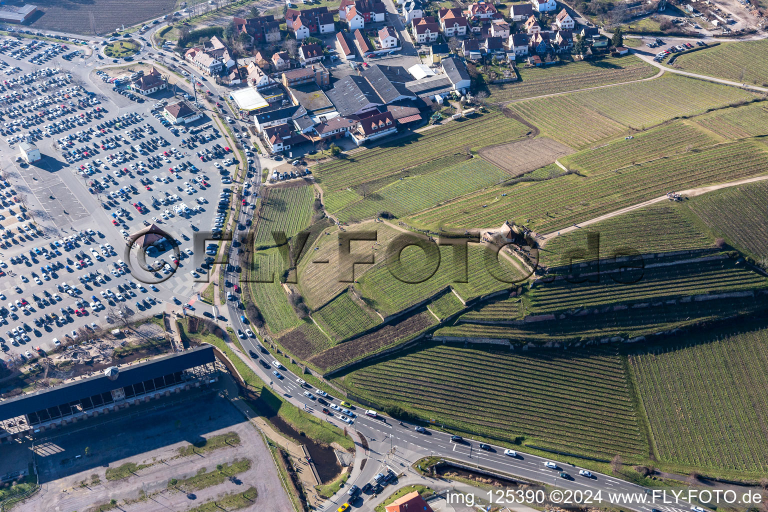 Aerial photograpy of Michaels Chapel in Bad Dürkheim in the state Rhineland-Palatinate, Germany