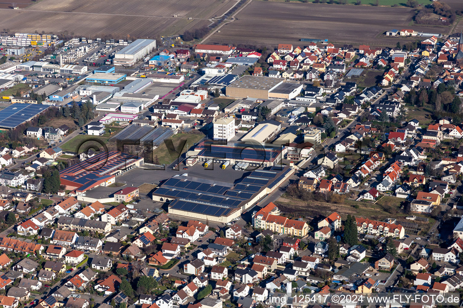 Building of the wholesale center Willi Sinn Fruechtegrosshandel GmbH in Maxdorf in the state Rhineland-Palatinate, Germany