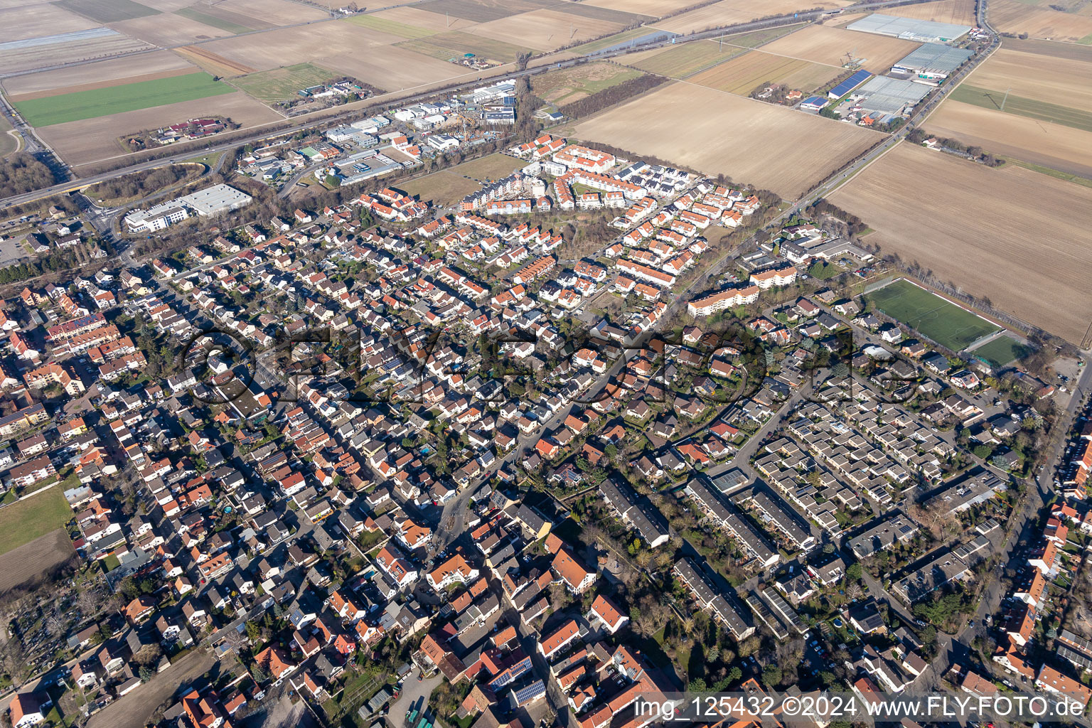 Oggersheimer Street in the district Ruchheim in Ludwigshafen am Rhein in the state Rhineland-Palatinate, Germany