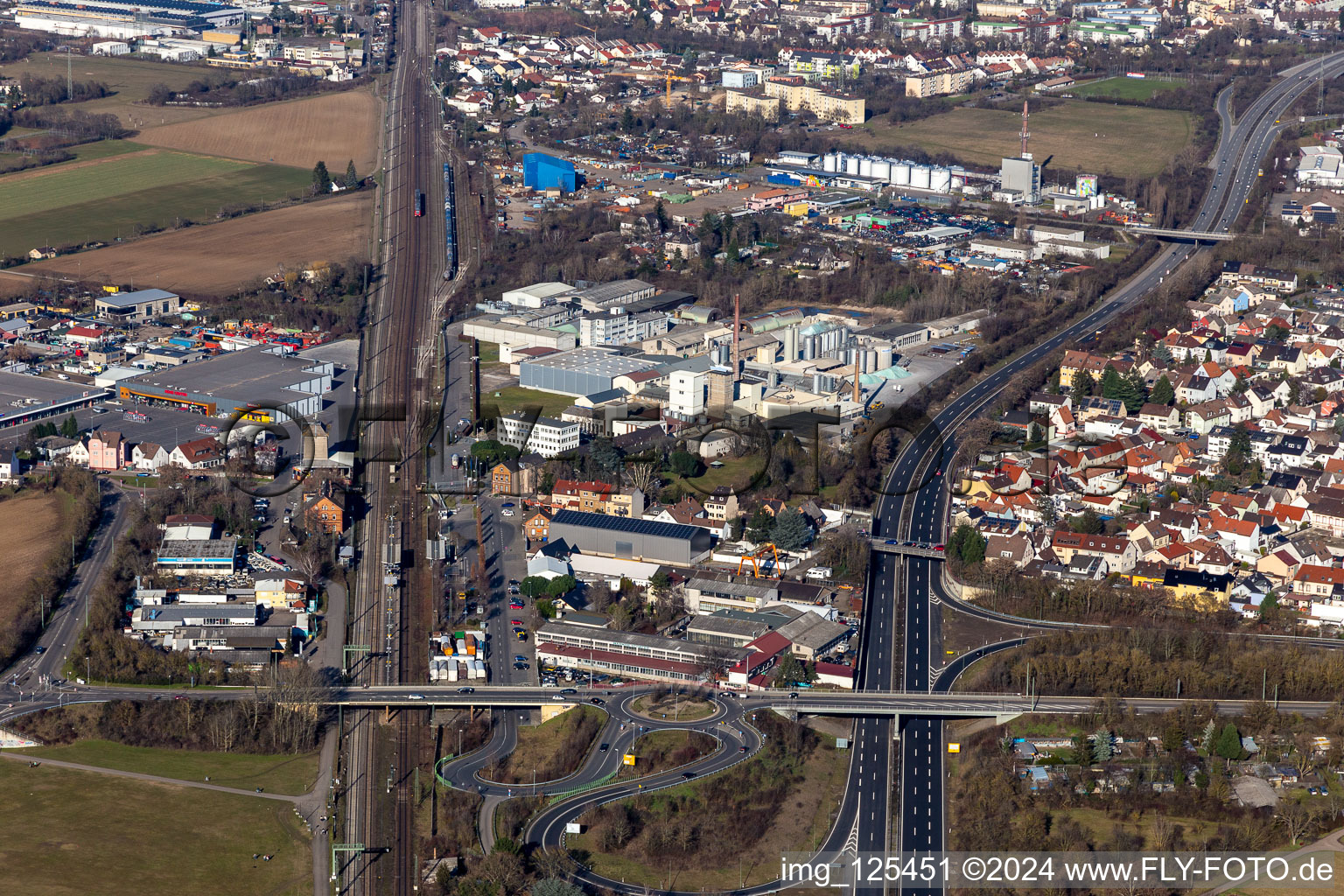 Building and production halls on the premises Woellner GmbH in Ludwigshafen am Rhein in the state Rhineland-Palatinate, Germany