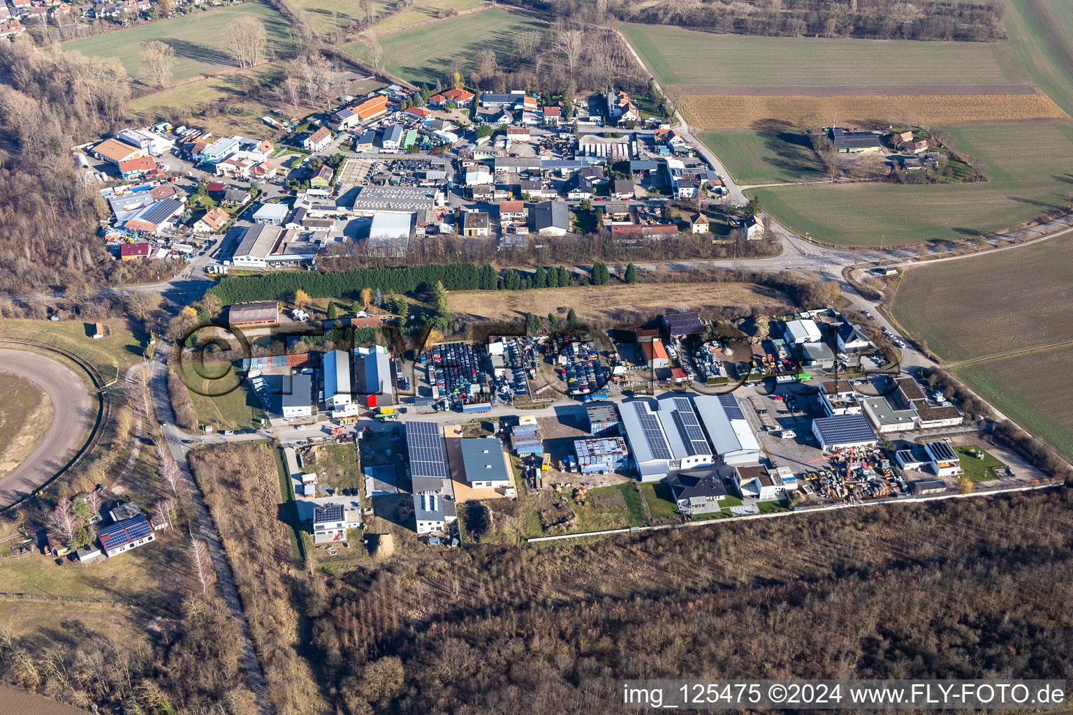 Riedsiedlung commercial area in Altrip in the state Rhineland-Palatinate, Germany