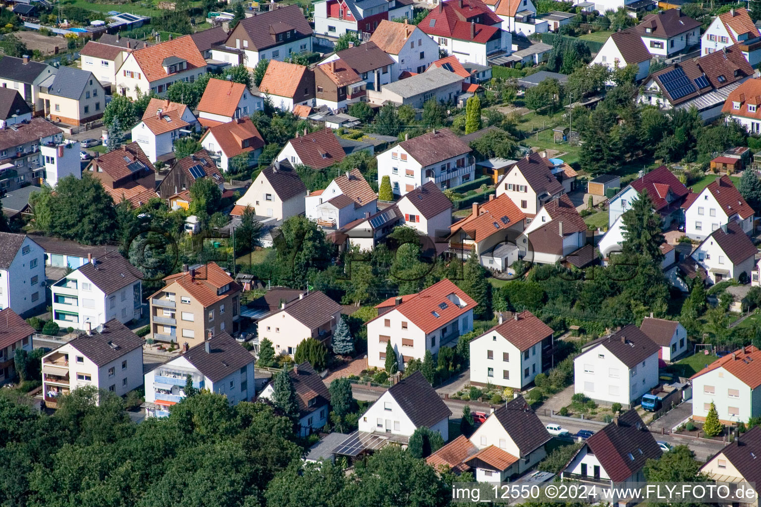 Bird's eye view of Kandel in the state Rhineland-Palatinate, Germany