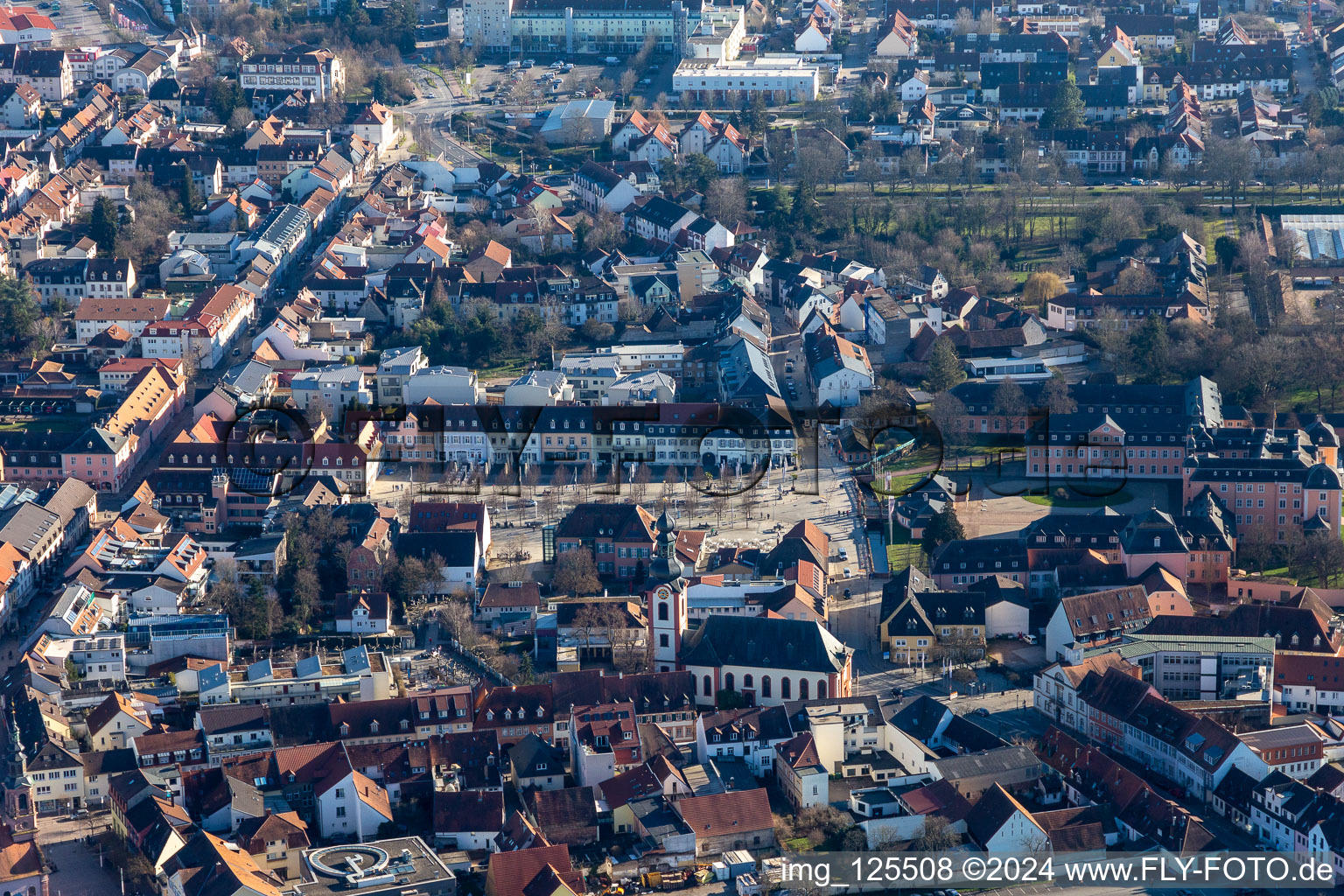 Castle Square in Schwetzingen in the state Baden-Wuerttemberg, Germany