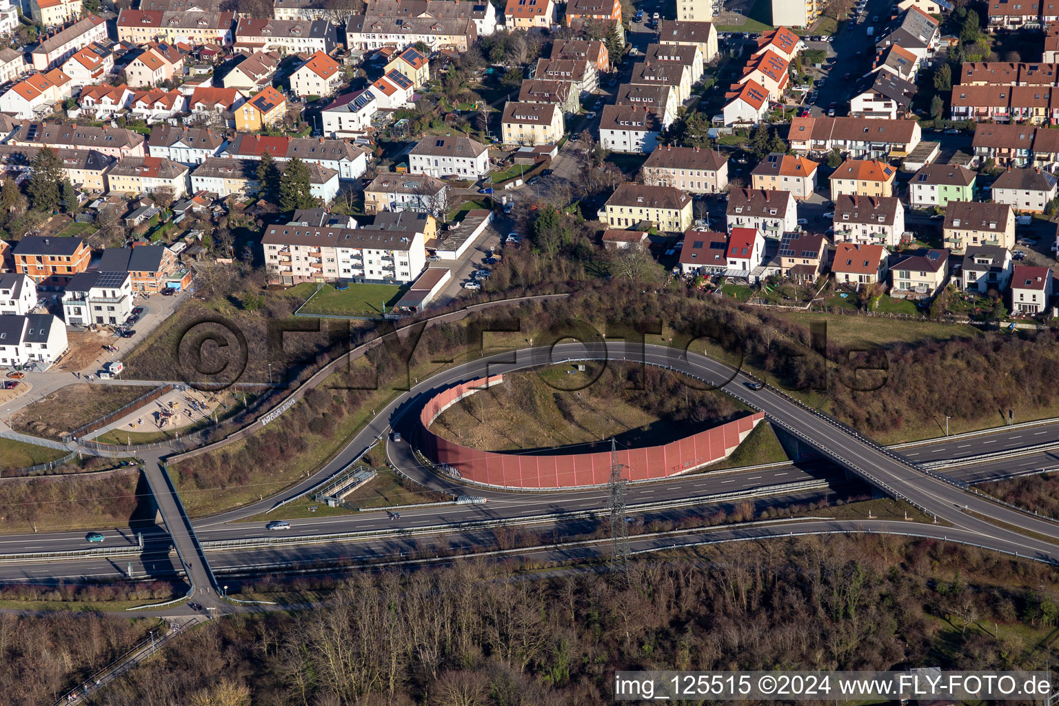 Before the tunnel entrance B535 in Plankstadt in the state Baden-Wuerttemberg, Germany