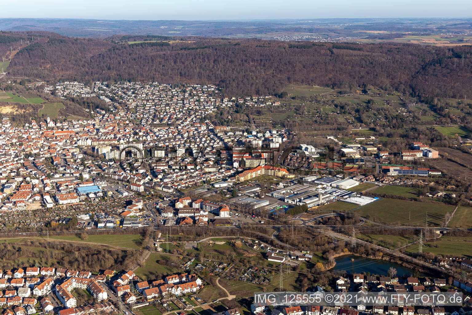 Leimen in the state Baden-Wuerttemberg, Germany from above