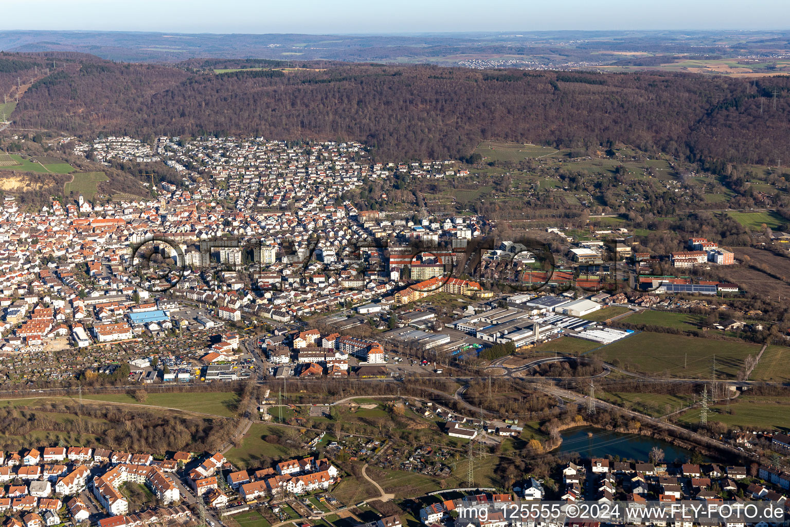 Aerial photograpy of Leimen in the state Baden-Wuerttemberg, Germany