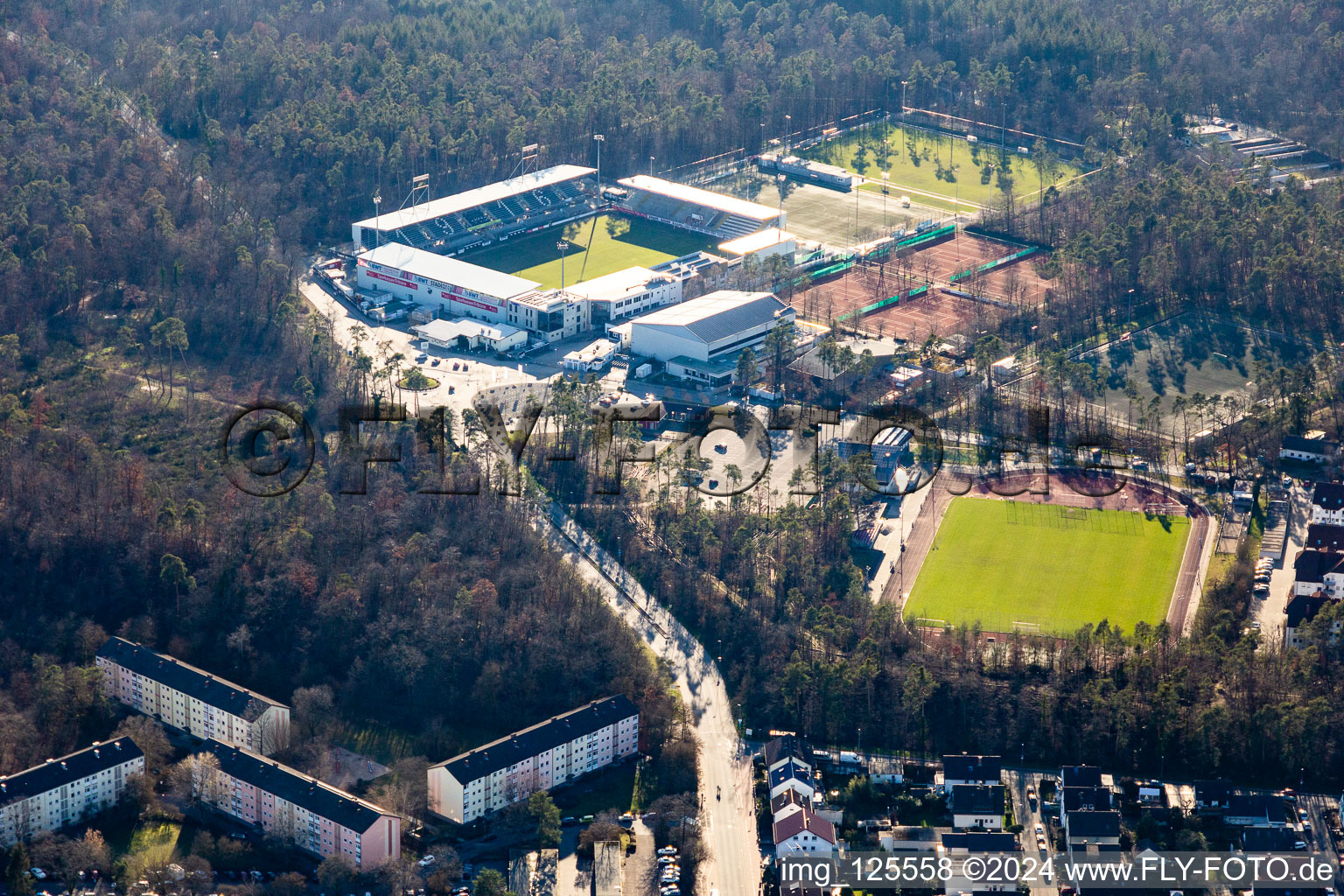 Walter Reinhard Stadium and BWT Stadium at Hardtwald in Sandhausen in the state Baden-Wuerttemberg, Germany