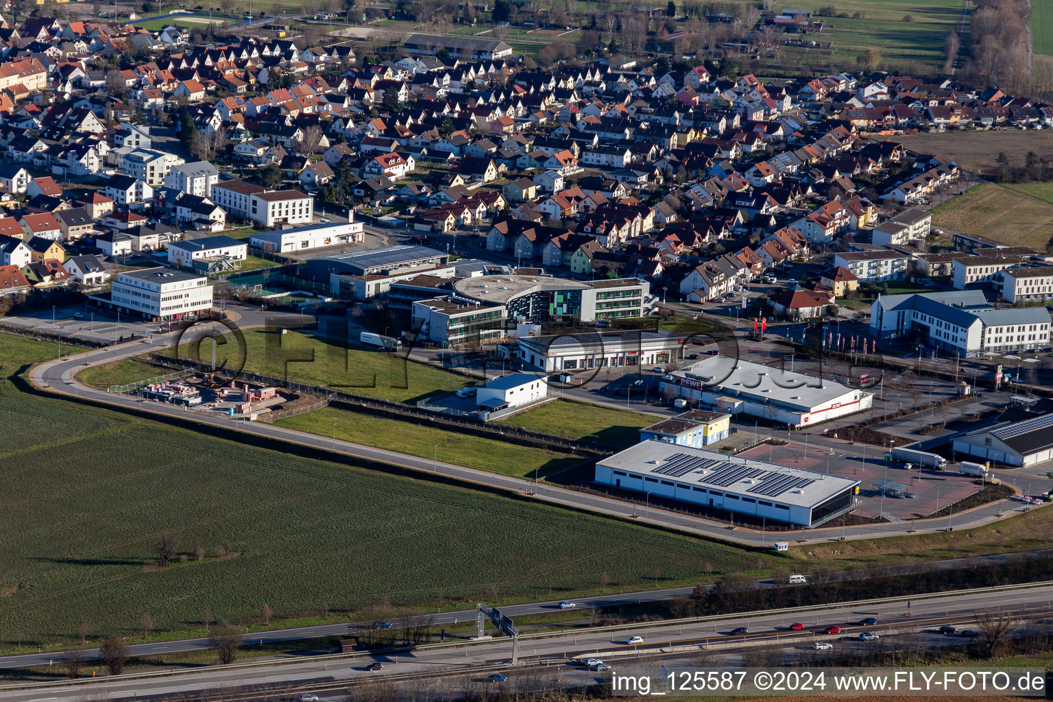 Rewe in the district Rot in St. Leon-Rot in the state Baden-Wuerttemberg, Germany