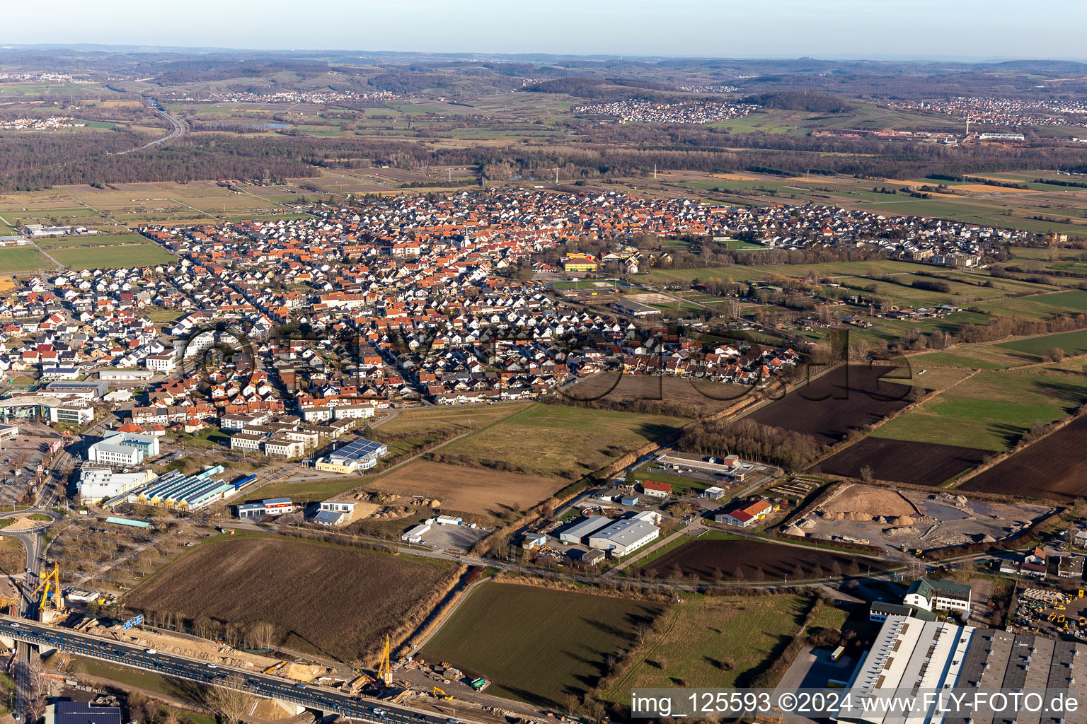 Aerial photograpy of District Rot in St. Leon-Rot in the state Baden-Wuerttemberg, Germany