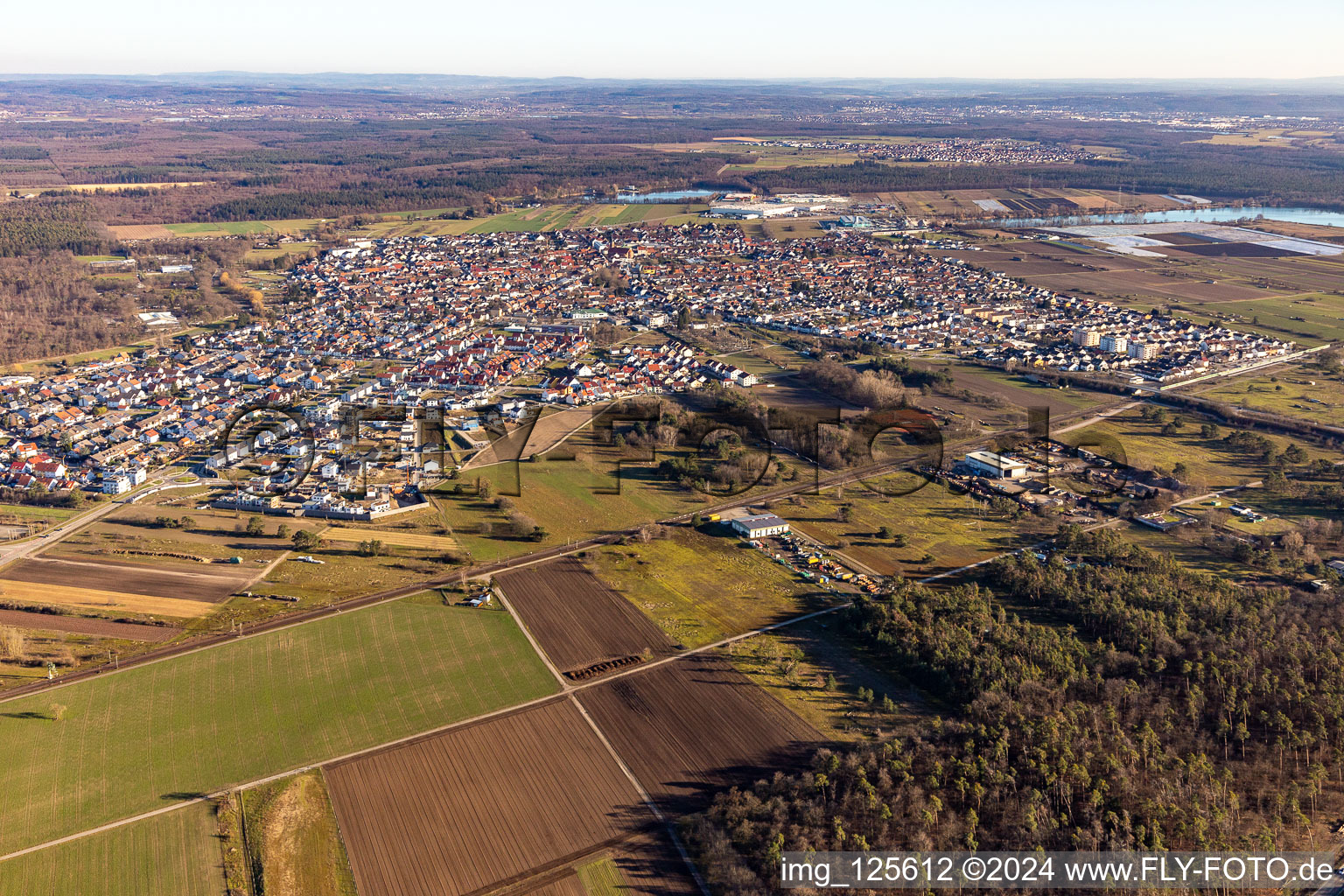 District Wiesental in Waghäusel in the state Baden-Wuerttemberg, Germany from above