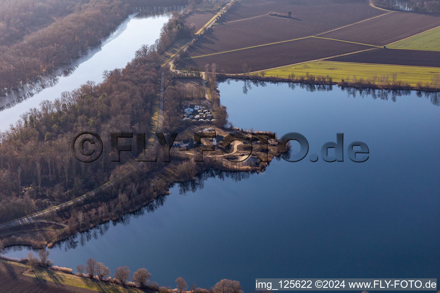 Huttenheim fishing home in the district Rheinsheim in Philippsburg in the state Baden-Wuerttemberg, Germany