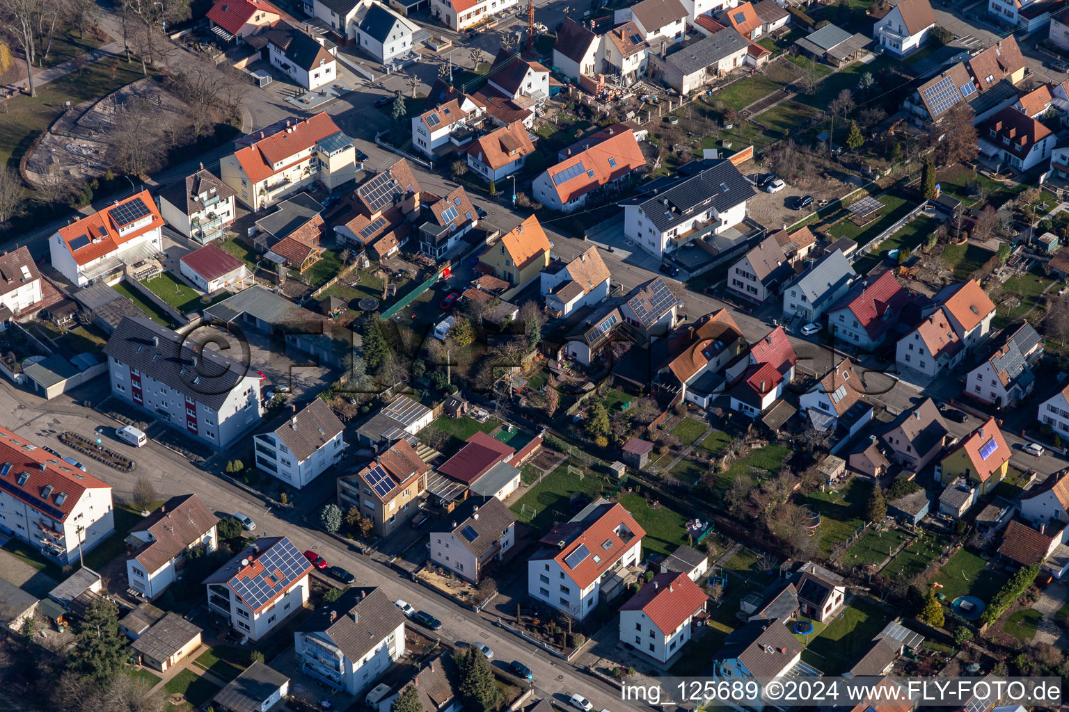 Bird's eye view of Kandel in the state Rhineland-Palatinate, Germany