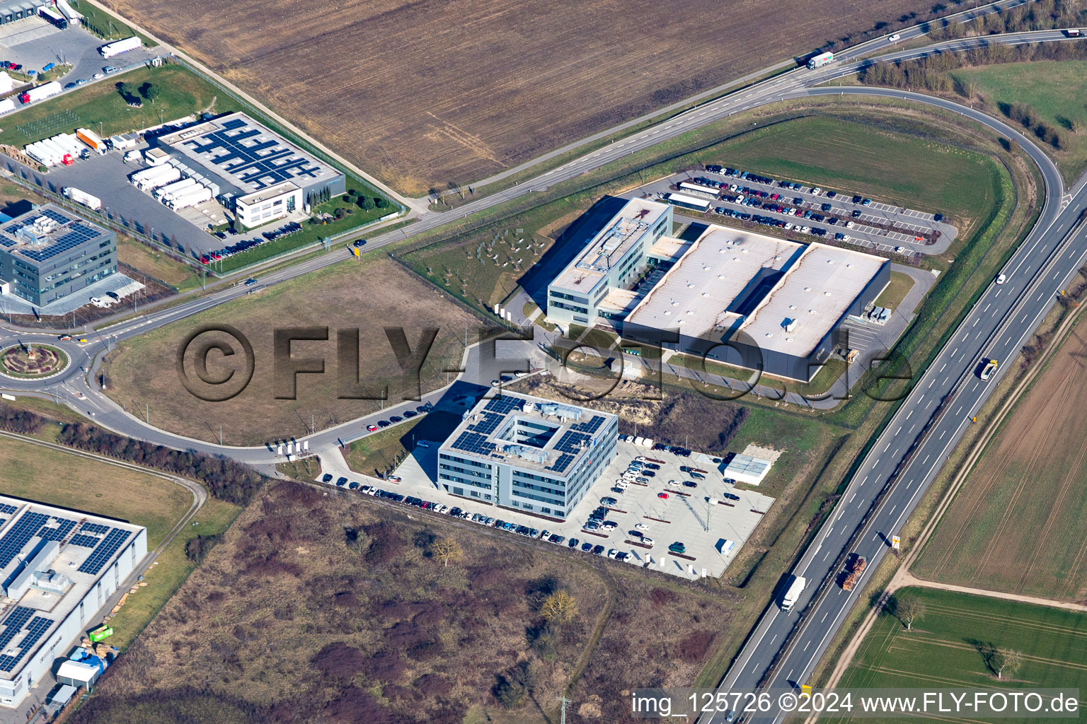 Industrial and commercial area Nord with MTS Group in Ruelzheim in the state Rhineland-Palatinate, Germany