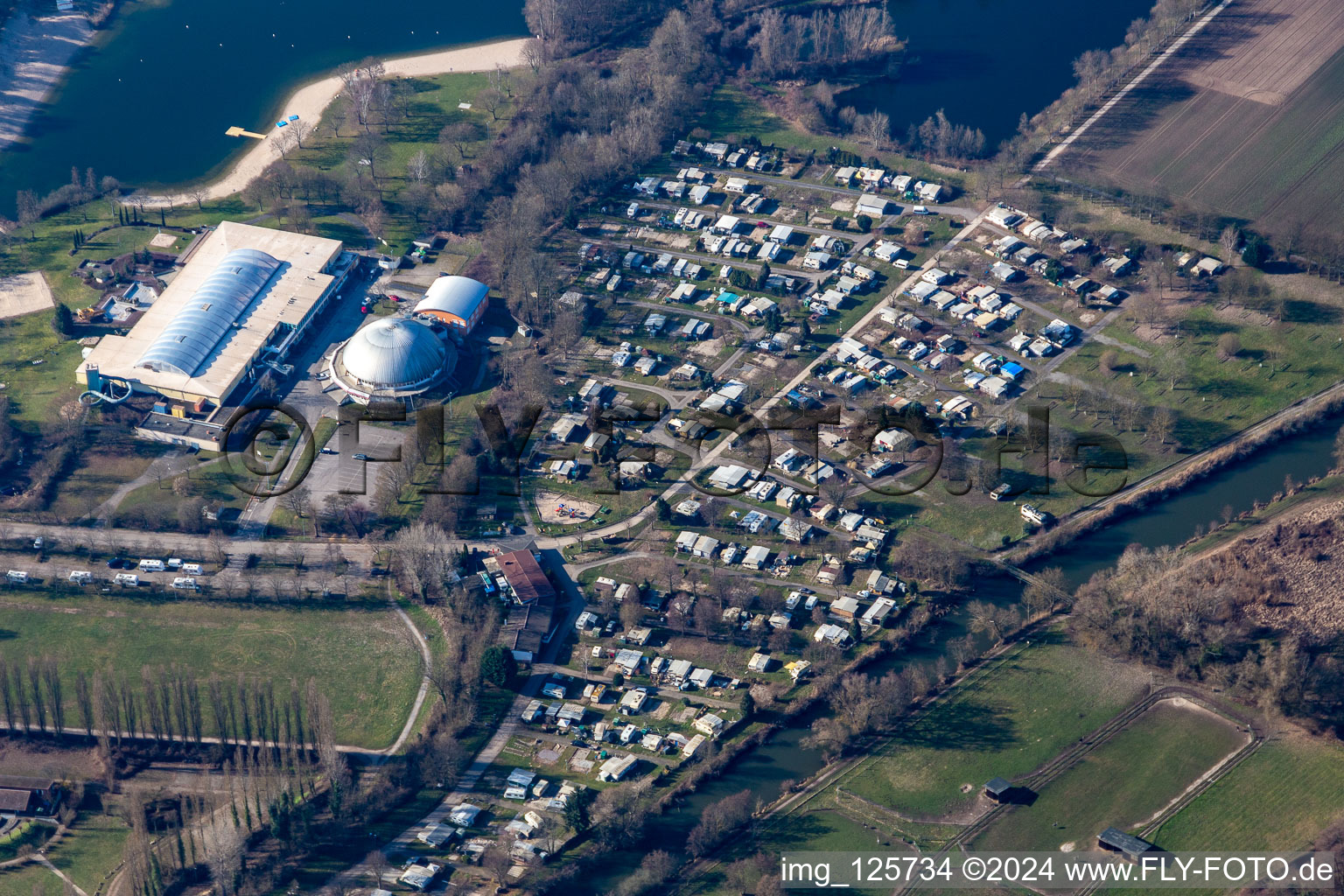 Leisure Centre - Amusement Park Mobydick and Camp-site Ruelzheim in Ruelzheim in the state Rhineland-Palatinate, Germany