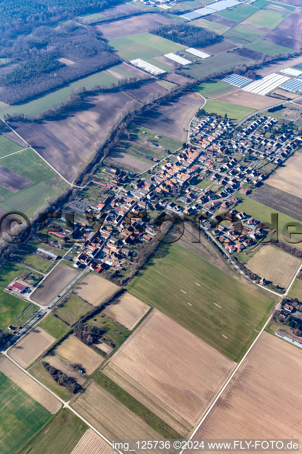 Herxheimweyher in the state Rhineland-Palatinate, Germany from the drone perspective