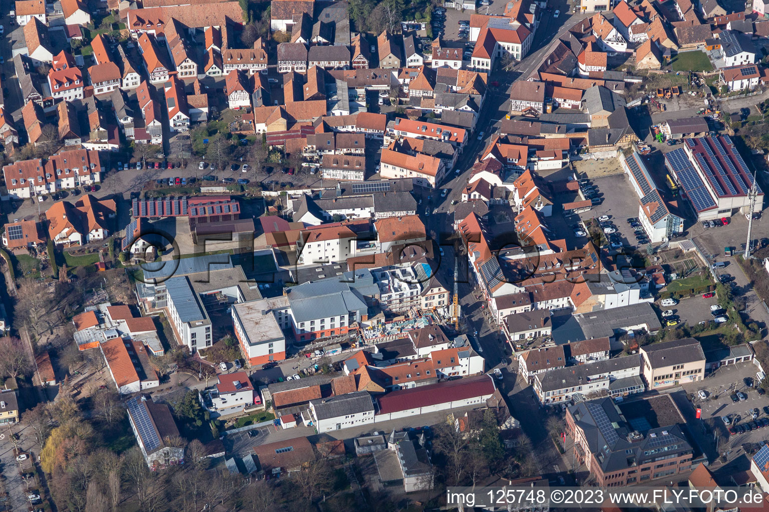 Construction site of the St. Josef retirement home, Richard-Fink-Straße in the district Herxheim in Herxheim bei Landau in the state Rhineland-Palatinate, Germany