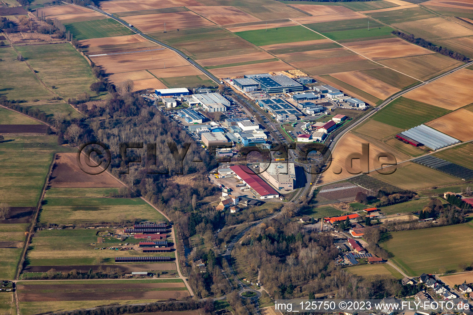 Bird's eye view of District Herxheim in Herxheim bei Landau in the state Rhineland-Palatinate, Germany