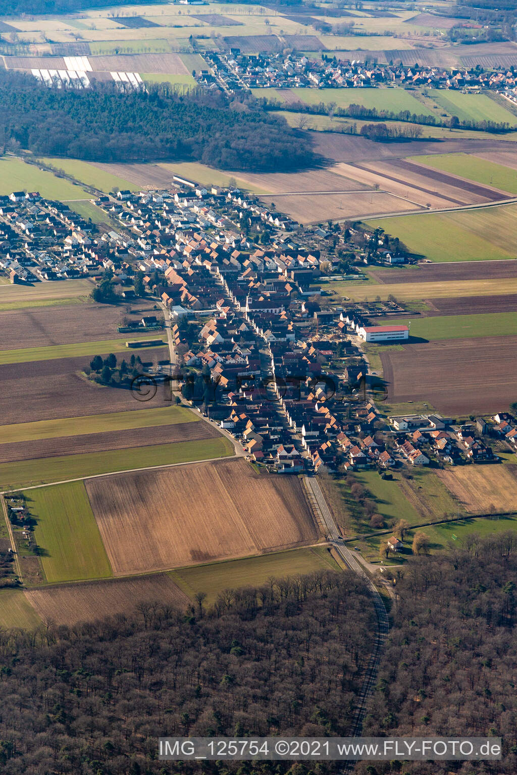 Aerial view of District Hayna in Herxheim bei Landau in the state Rhineland-Palatinate, Germany