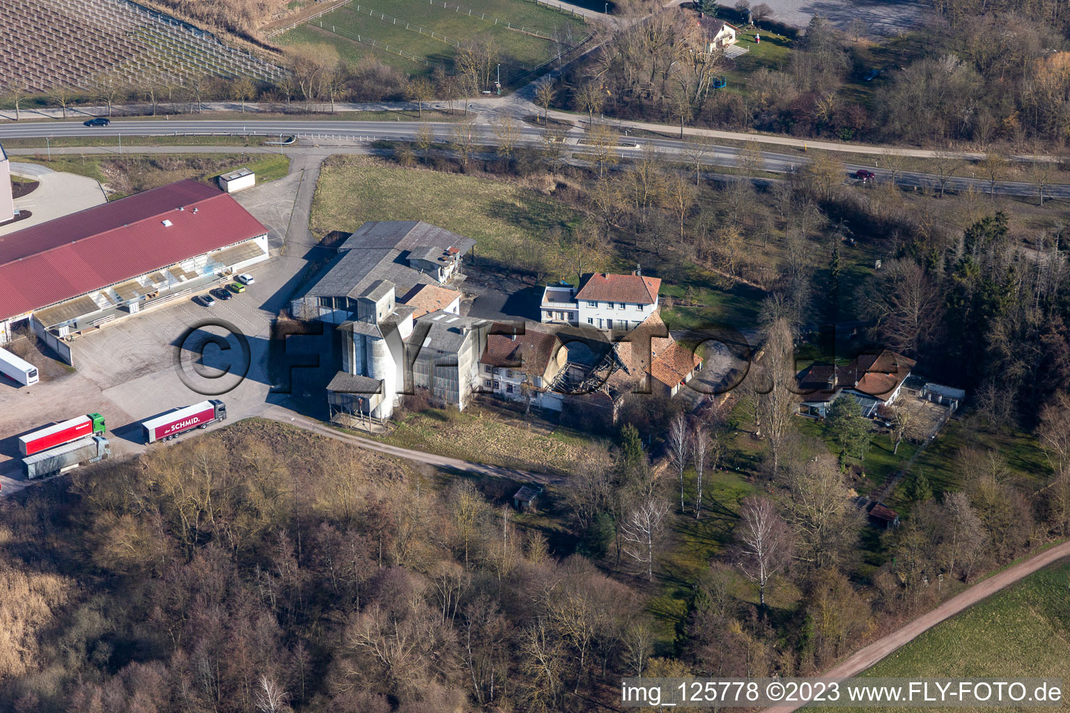 Nuss forwarding company in the West business park in the district Herxheim in Herxheim bei Landau in the state Rhineland-Palatinate, Germany out of the air