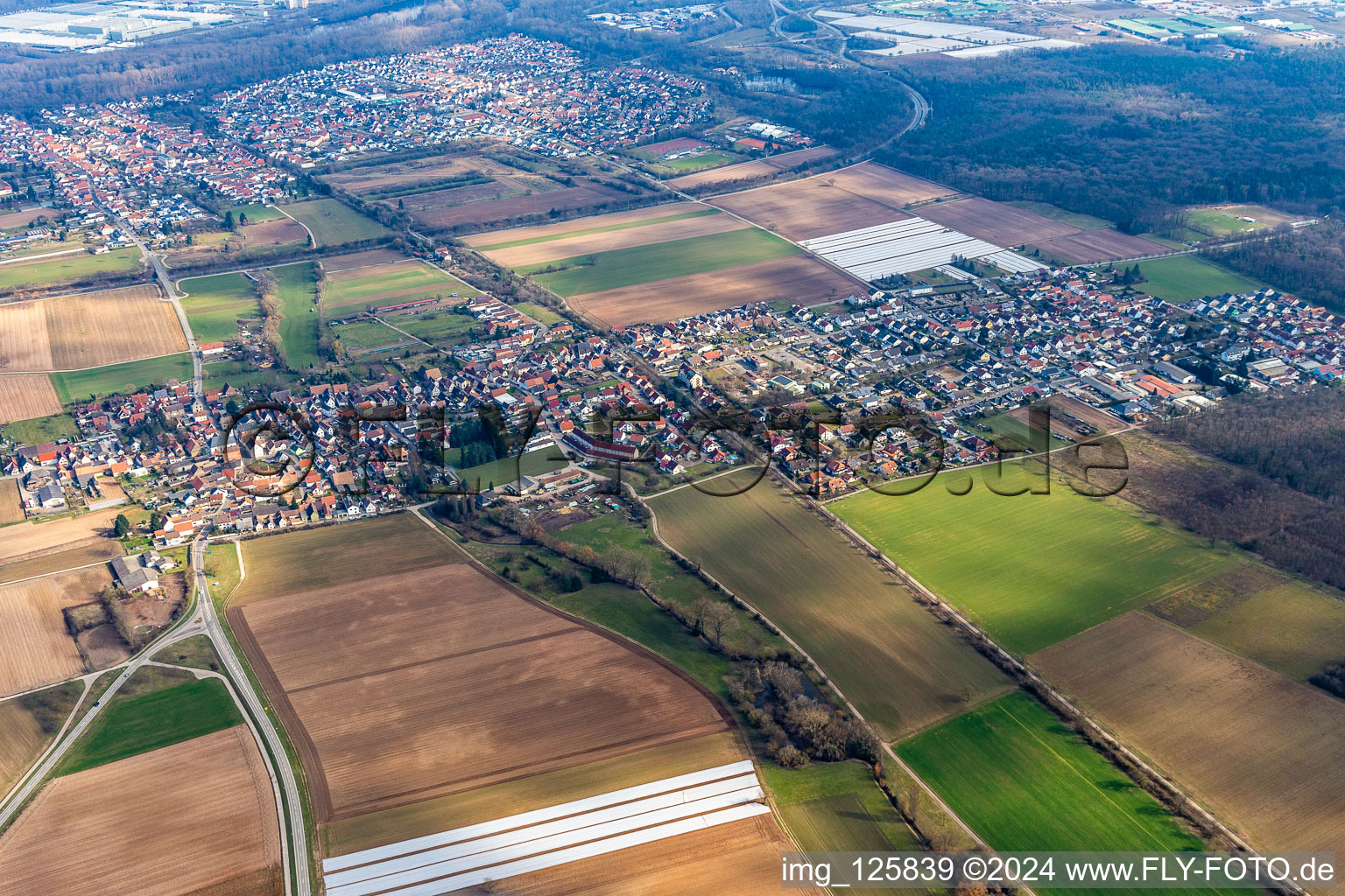 Oblique view of Westheim in the state Rhineland-Palatinate, Germany