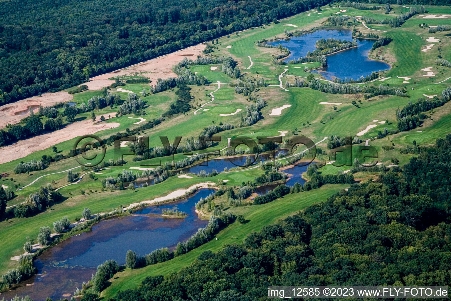 Aerial photograpy of Golf Club Landgut Dreihof SÜW in Essingen in the state Rhineland-Palatinate, Germany