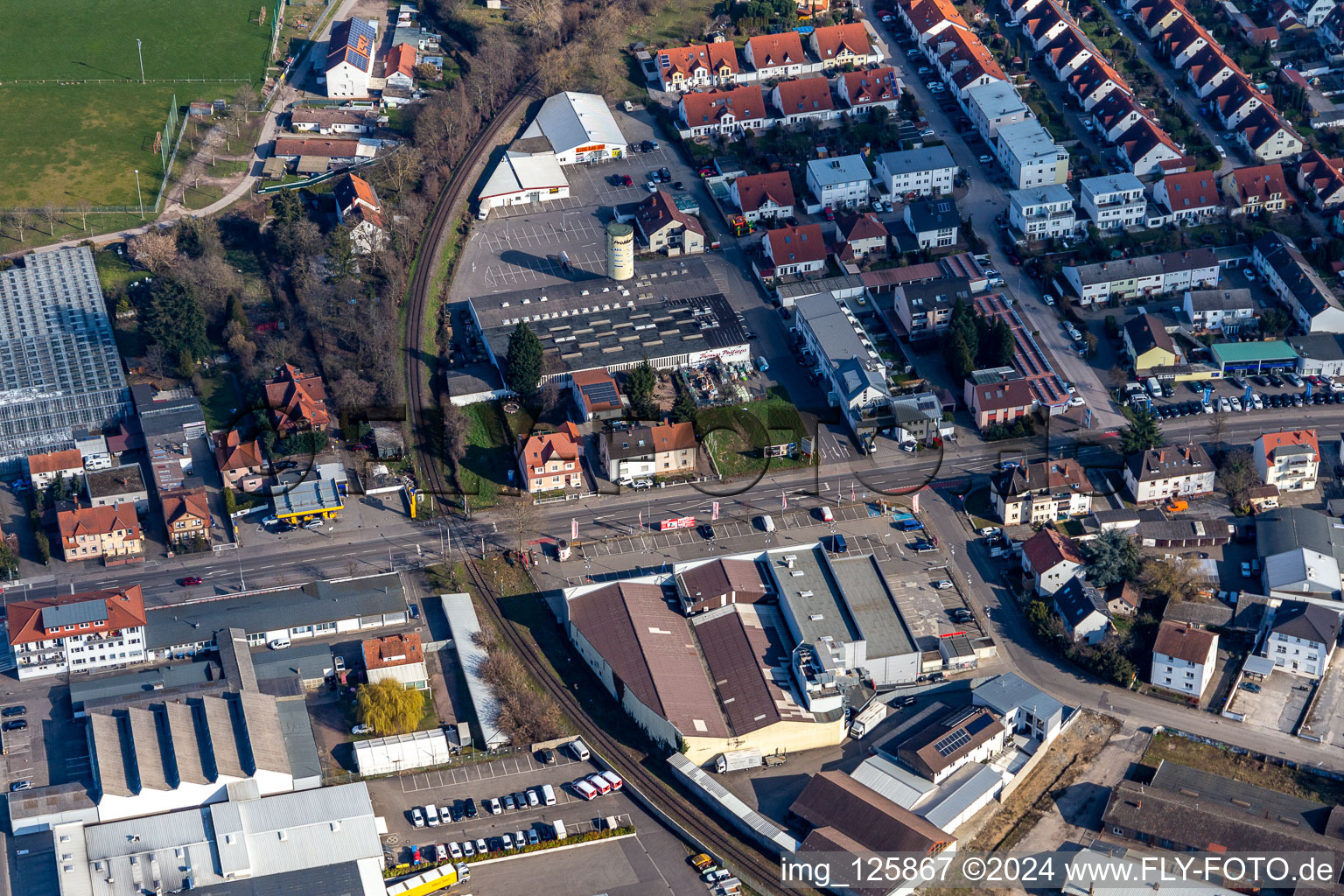 Industrial estate and company settlement the formerly Promarkt-Gelaende Am Rabensteinerweg in Speyer in the state Rhineland-Palatinate, Germany