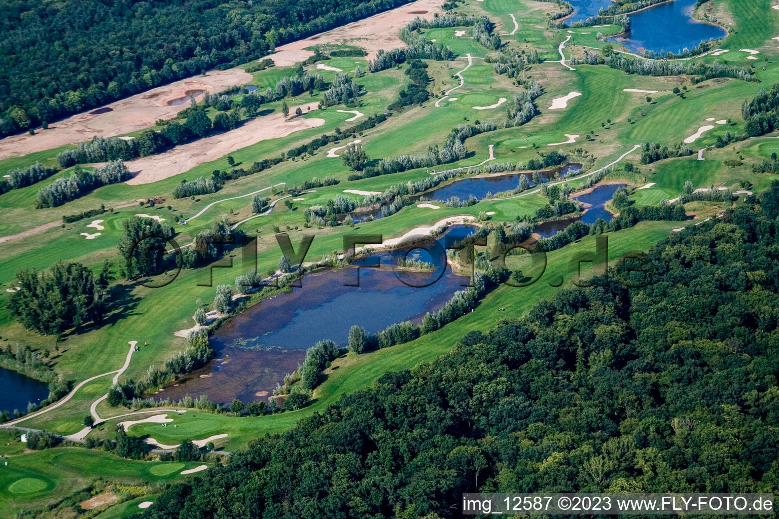 Golf Club Landgut Dreihof SÜW in Essingen in the state Rhineland-Palatinate, Germany from above