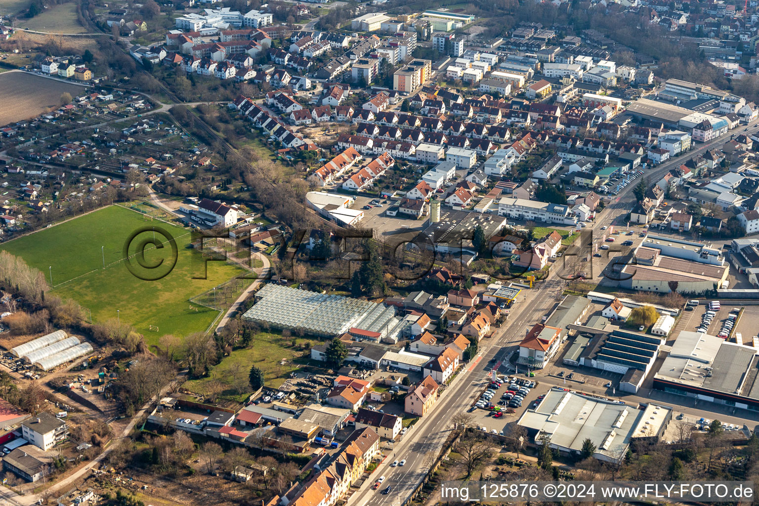 Sports field at the cow pasture in Speyer in the state Rhineland-Palatinate, Germany