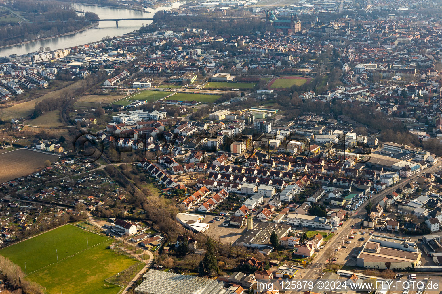 Speyer in the state Rhineland-Palatinate, Germany from the plane