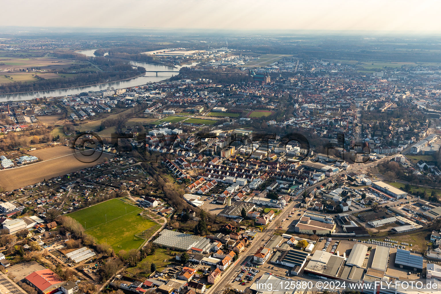 Bird's eye view of Speyer in the state Rhineland-Palatinate, Germany