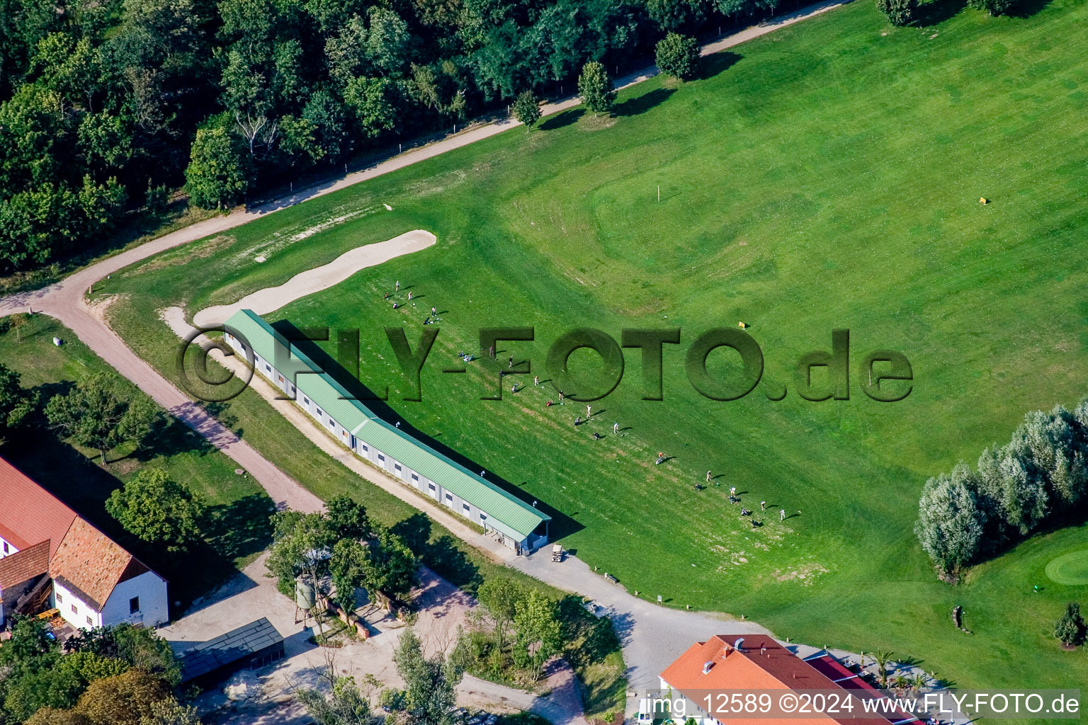 Golf Club Landgut Dreihof SÜW in Essingen in the state Rhineland-Palatinate, Germany seen from above